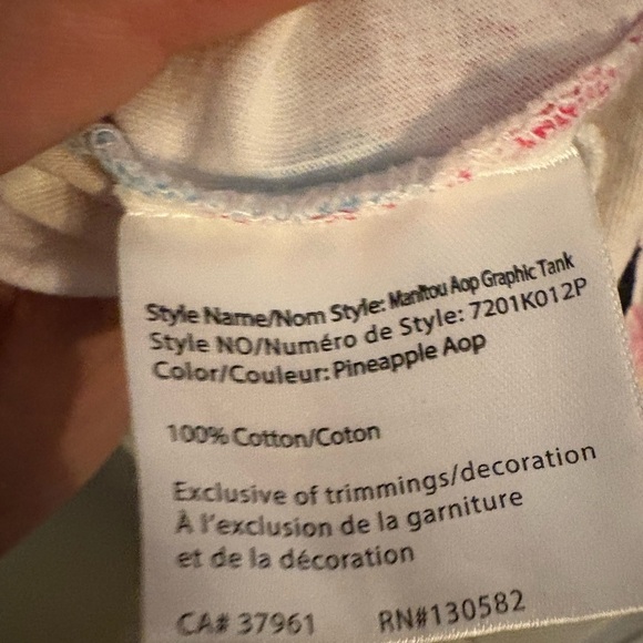 Men’s Ripzone Tank Top with Pineapple Print size L - Picture 6 of 8